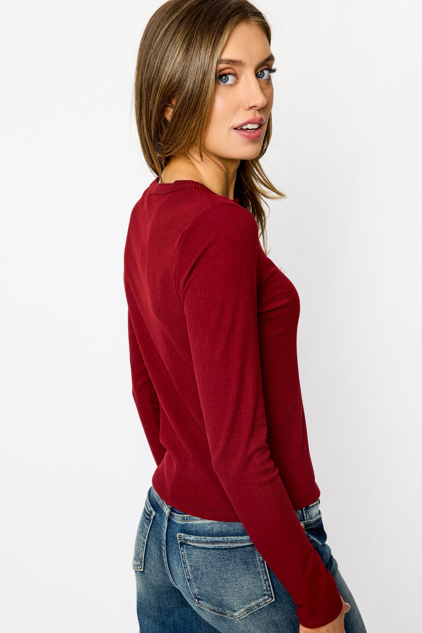 Ribbed Button-Up Cardigan