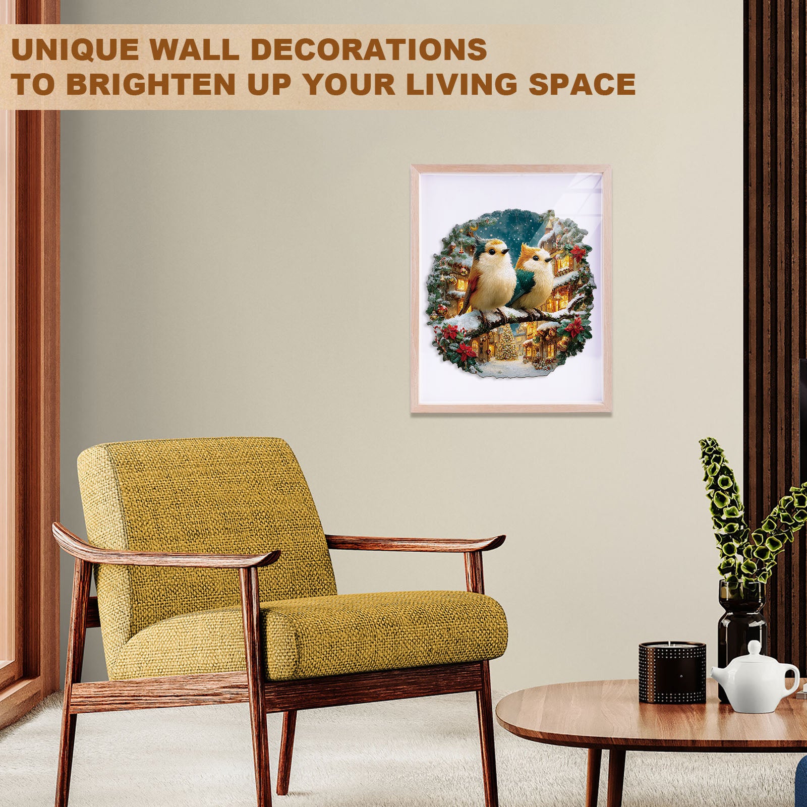 Christmas Bird Comnination Wooden Jigsaw Puzzle