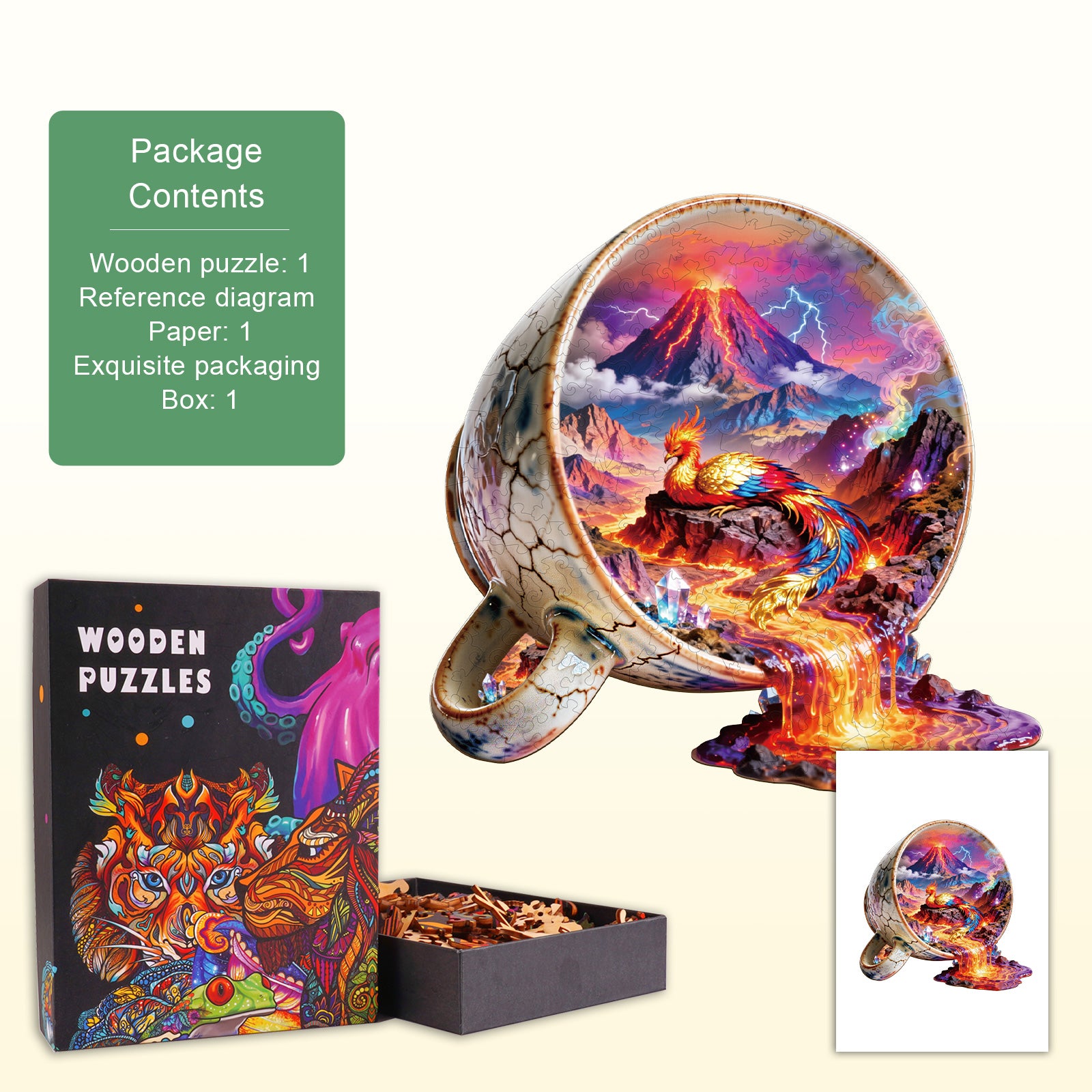 Lava Teacup Wooden Jigsaw Puzzle
