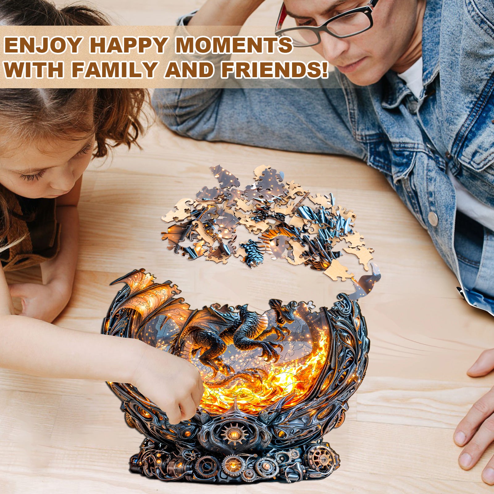 Magic Ball Fire Dragon Wooden Jigsaw Puzzle