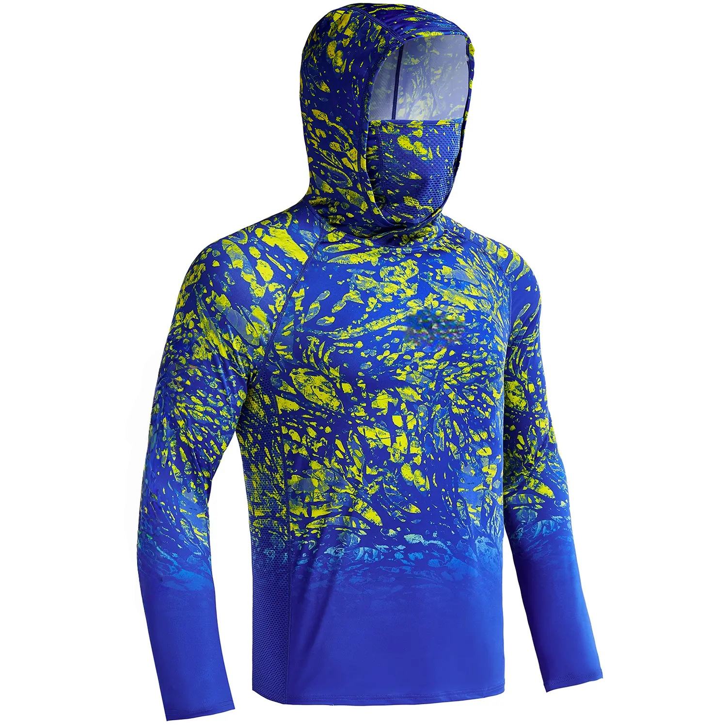 Sun Hoodie Shirts w/ Mask Neck Gaiter Men UPF 50+ UV Protection Long Sleeve