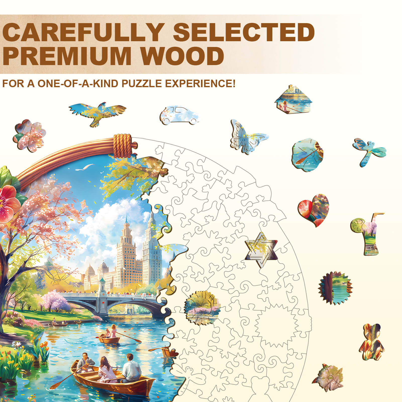 Lake View In Spring  Wooden Jigsaw Puzzle