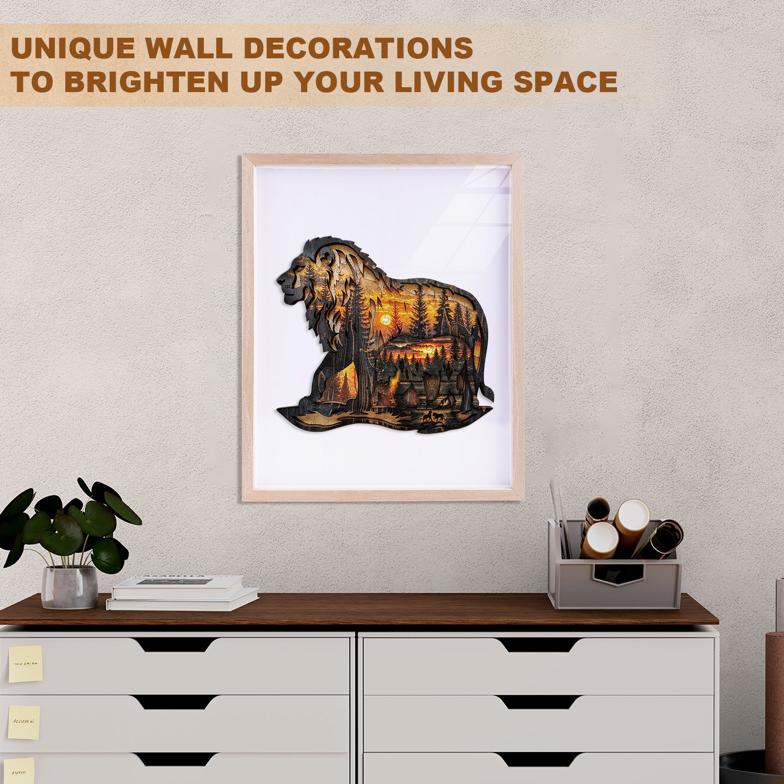 Woodcarving Lion Wooden Jigsaw Puzzle