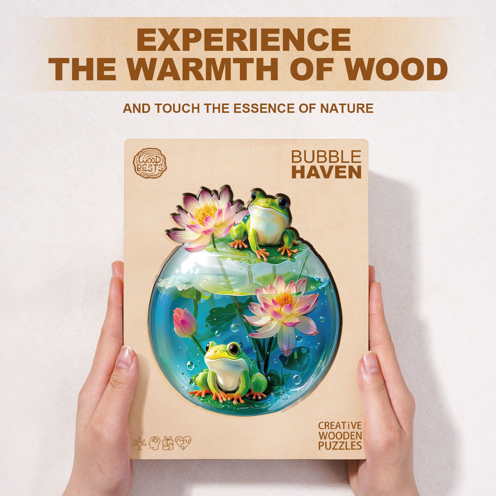 Bubble Haven Frog Wooden Jigsaw Puzzle