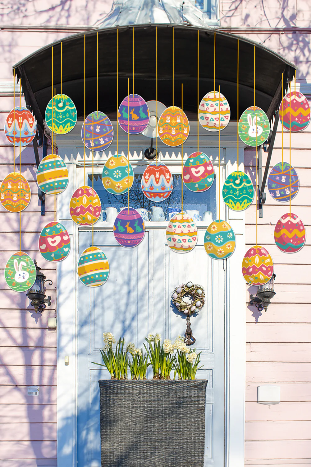 Ginger Easter Eggs Paper Decorative Pendant Set