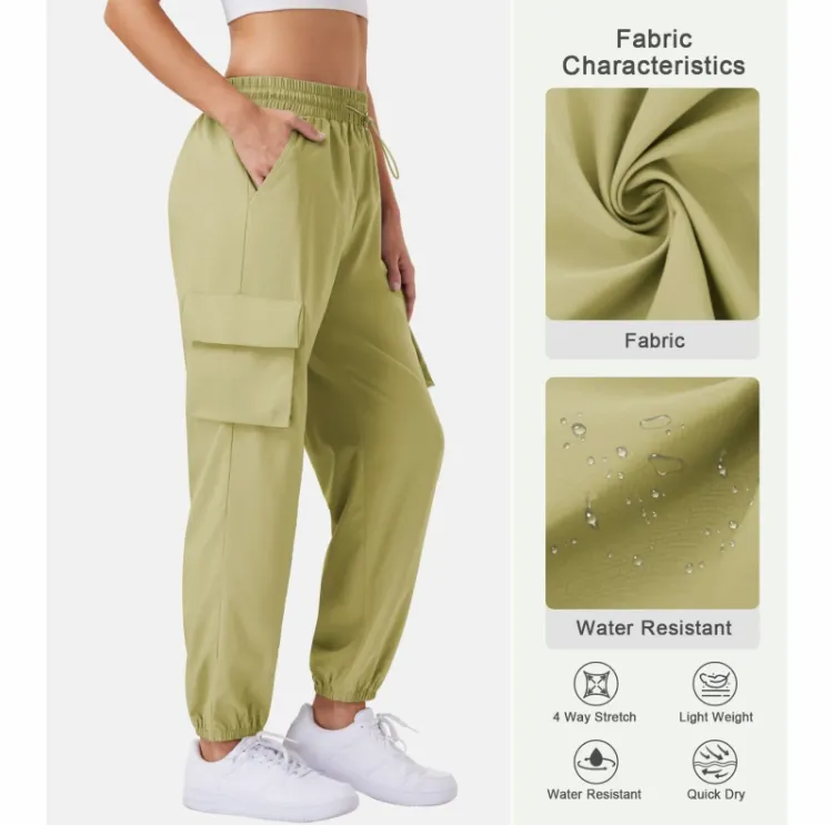 Women's Lightweight Waterproof Hiking Pants – Quick-Dry Summer Joggers with 4 Cargo Pockets