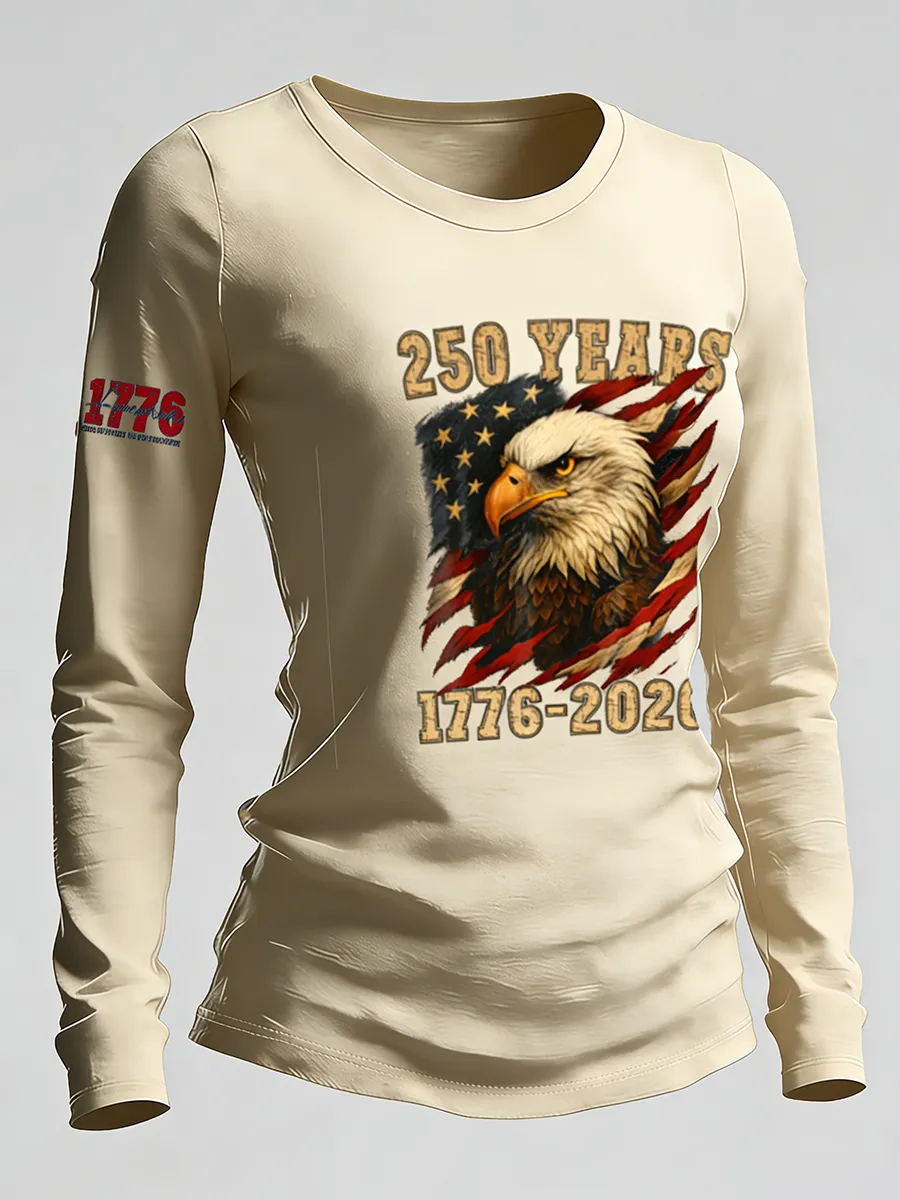 250 Years 1776-2026 American Eagle Flag Long Sleeve T-Shirt