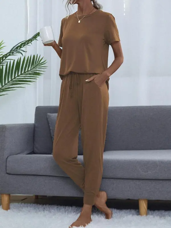 Women's Comfortable Solid Color Lounge Set