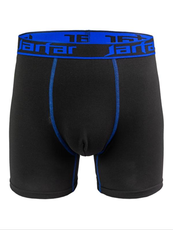 Men’s Breathable Stretch Boxer Briefs with Letter Waistband