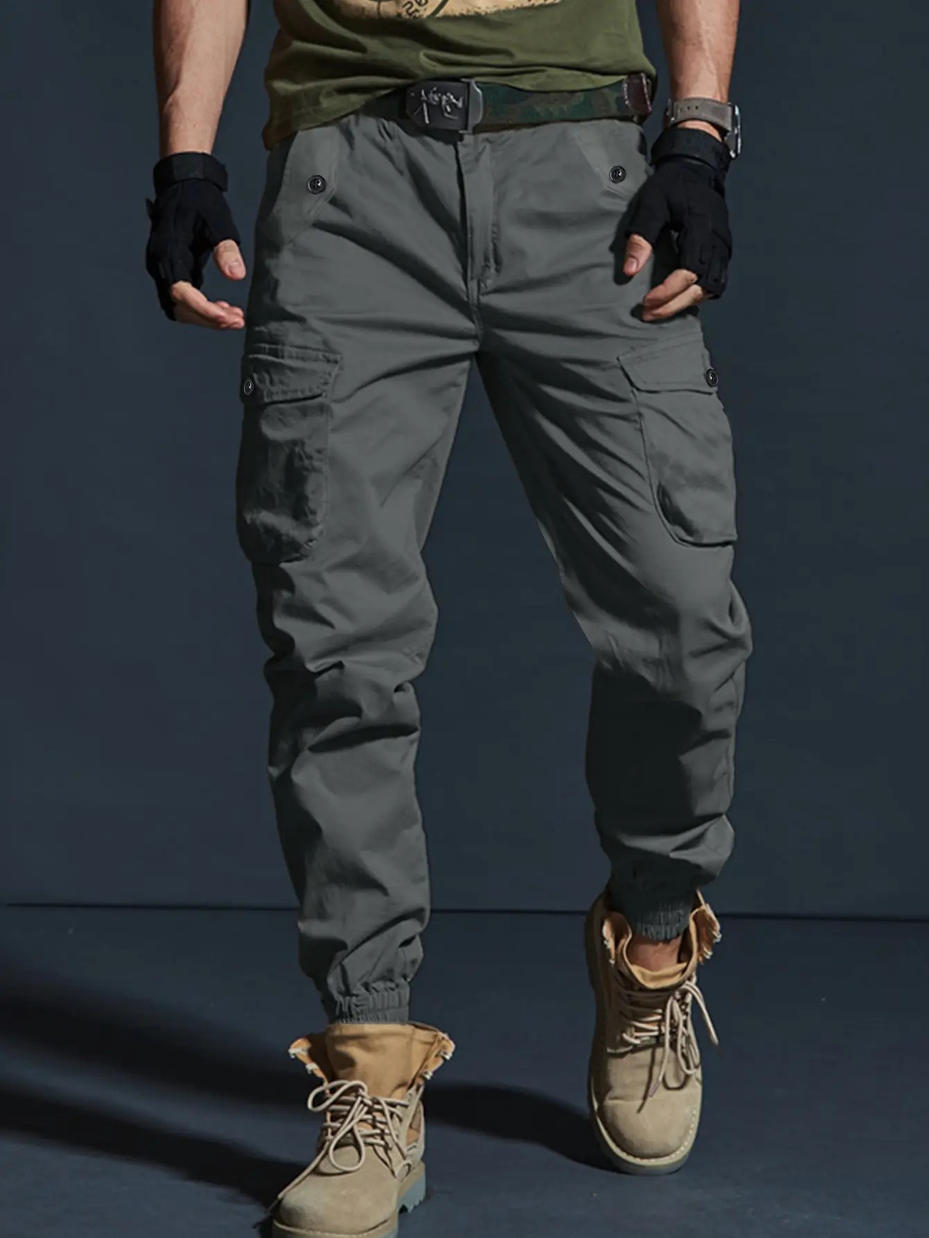 Men's Tactical Cargo Joggers - Multi-Pocket Rugged Pants for Outdoor & Urban Adventures