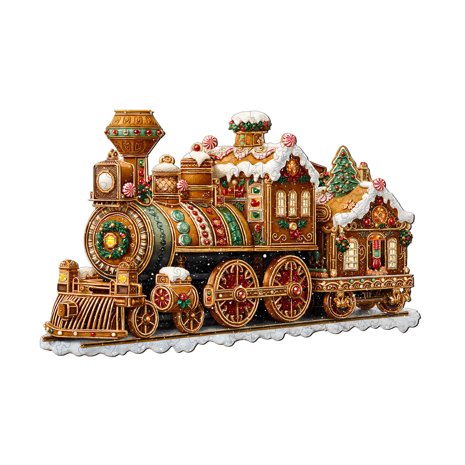 Christmas Mechanical Train-2 Wooden Jigsaw Puzzle