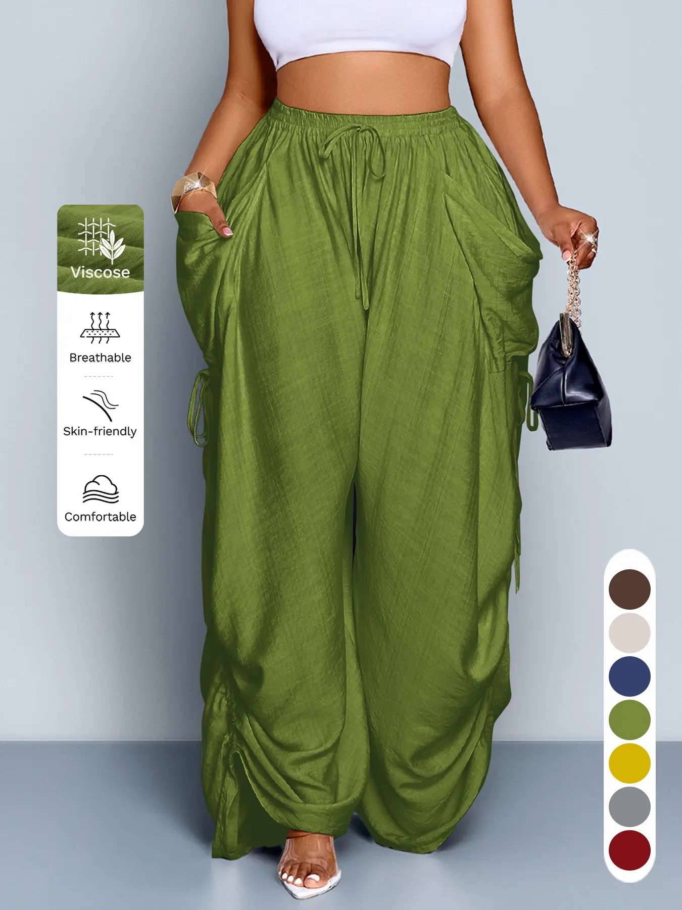 Women’s Casual Wide Leg Pants – Loose Fit All-Season Everyday Trousers