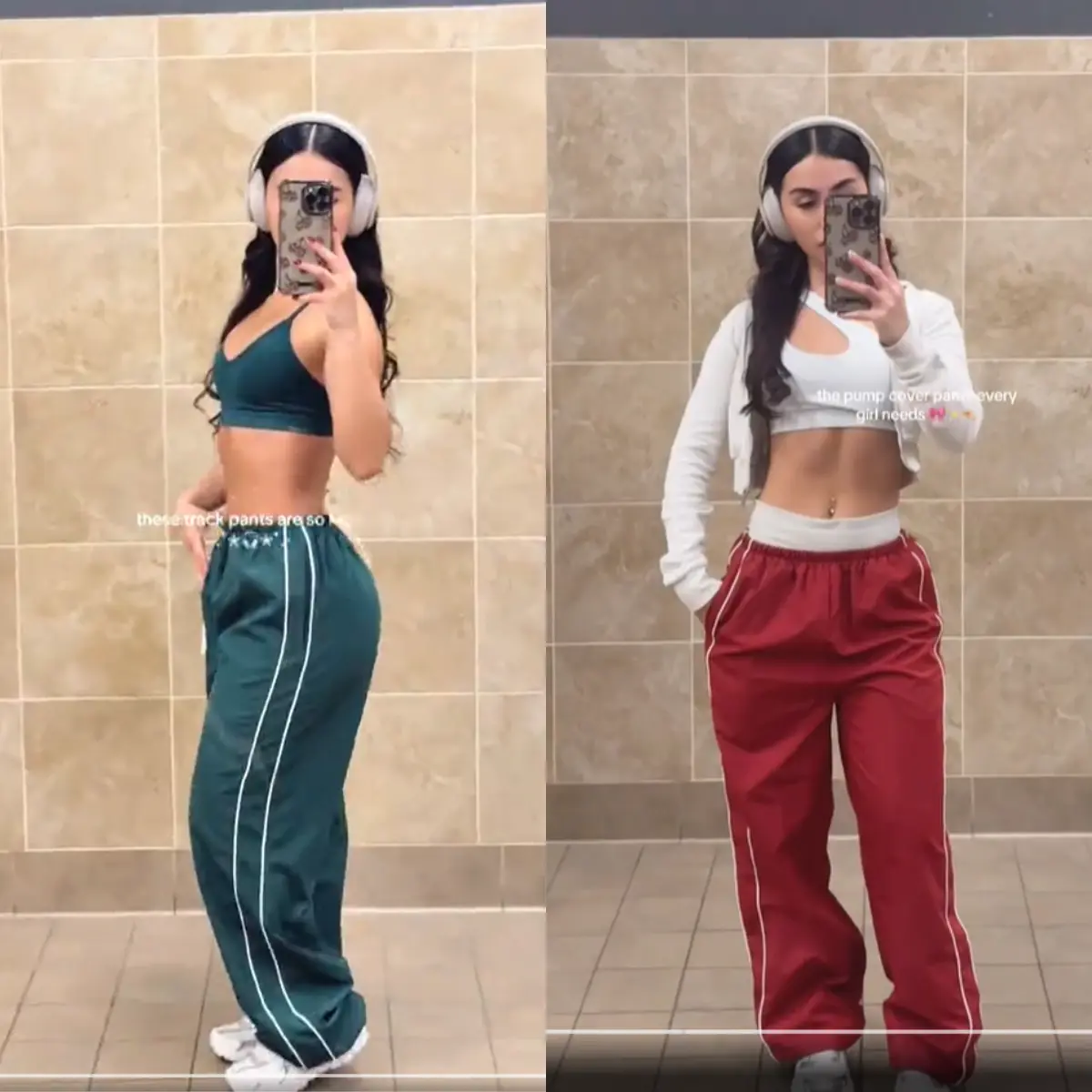 Women's Parachute Wideleg Pants Baggy Y2K Elastic Waist Wide Leg Track Pants Trousers Casual