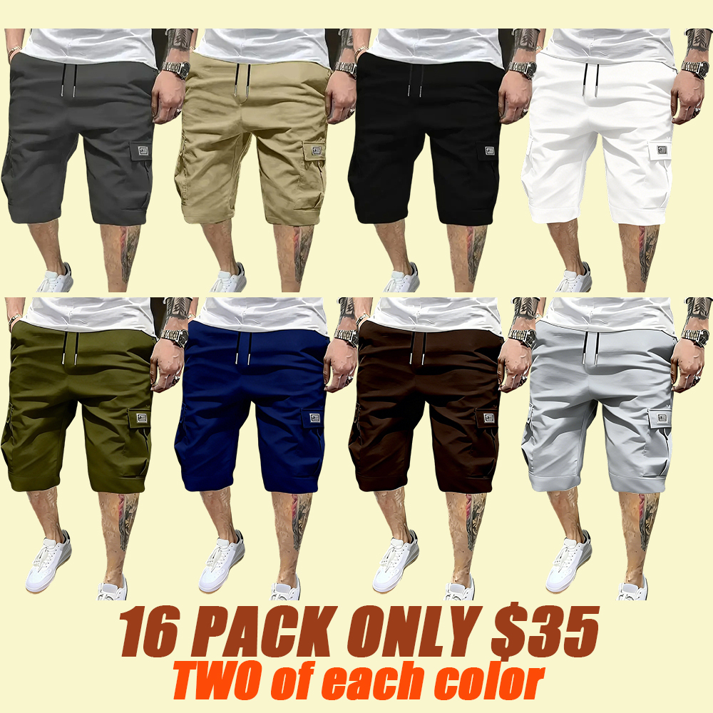 Men's Shorts Set  Slanted Pockets Bottoms for Everyday Use Menswear Overalls shorts men
