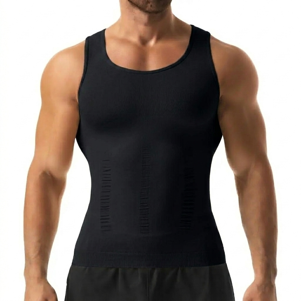 Men's Compression Tank Top - Tummy Control Body Shaper for Workout & Athletic Activewear