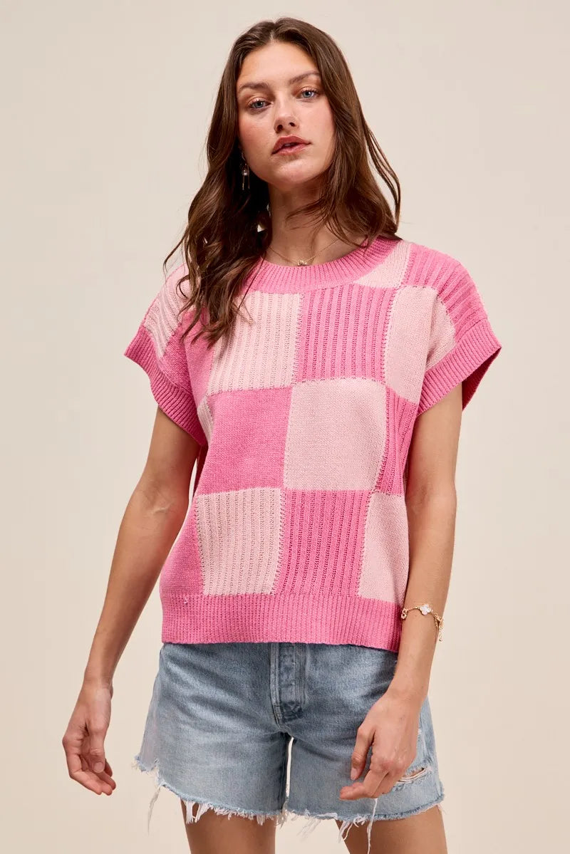 Check Plaid Casual Sweater Top