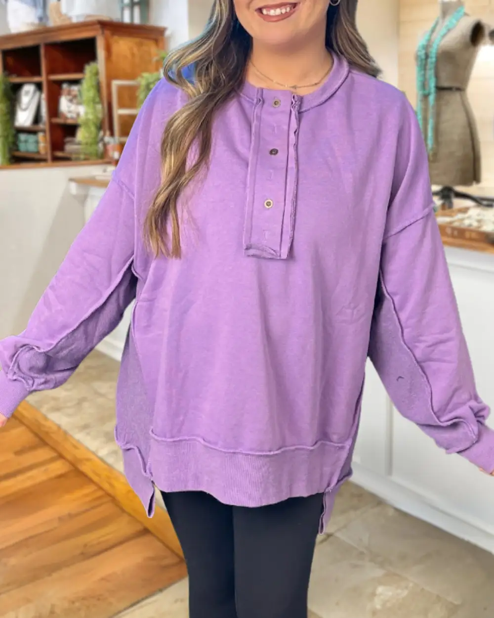 Reverse Terry Patchwork Sweatshirt