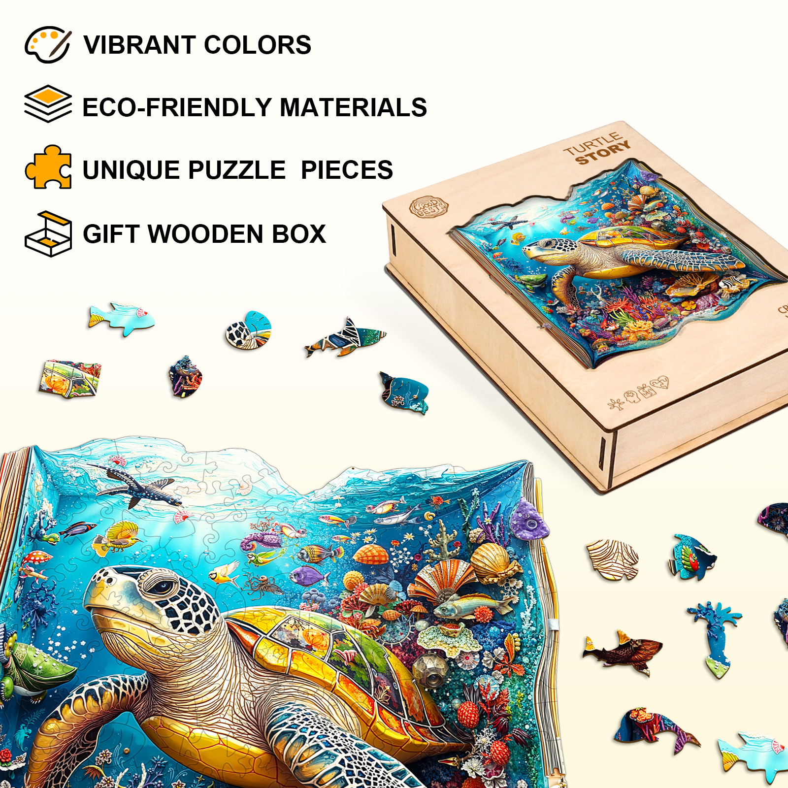 Turtle Story Wooden Jigsaw Puzzle