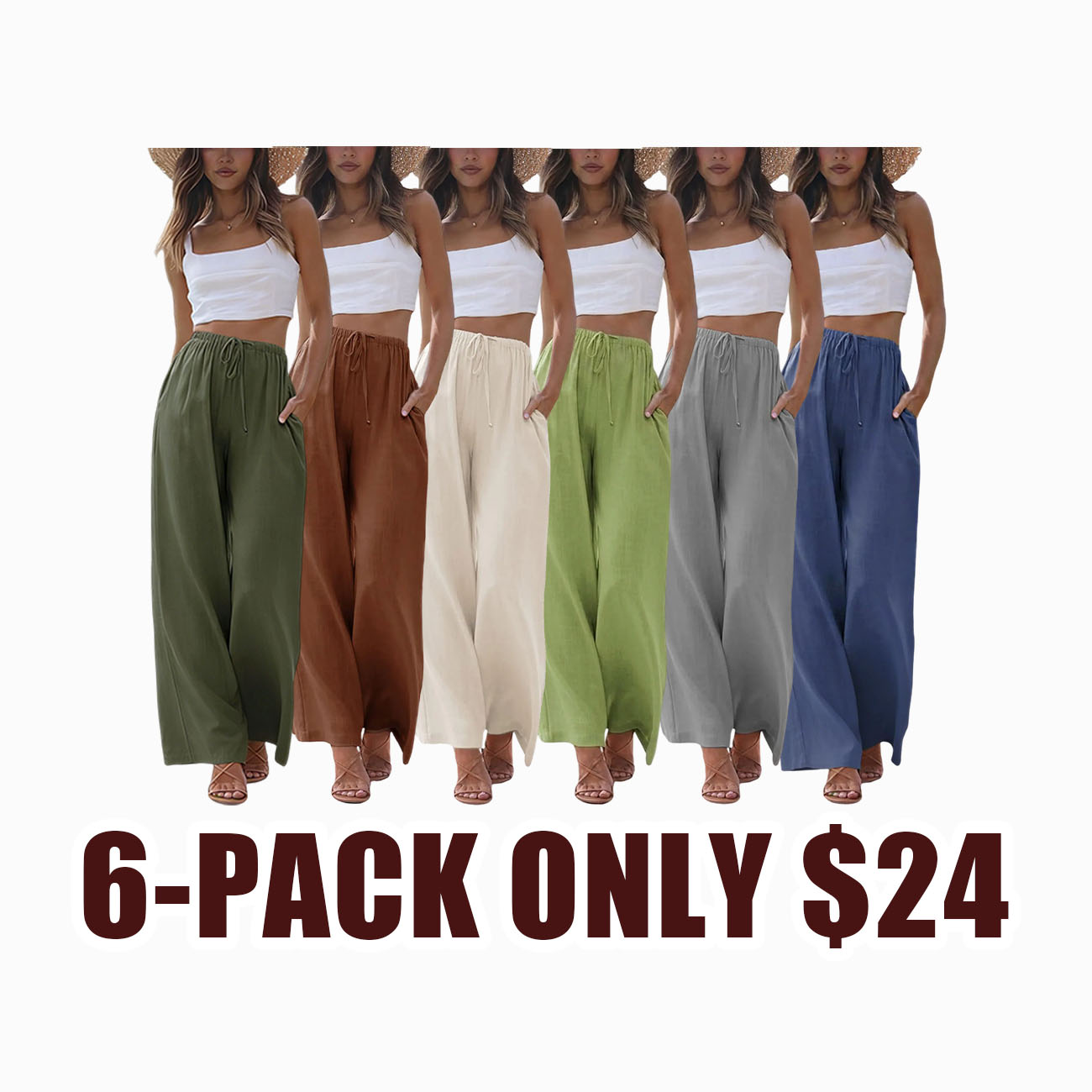 2026 Palazzo Pants for Women - Beach to Street Wide Leg + Pockets | Lightweight Summer Trousers Maxi Style Womenswear Chic Comfy Basic Minimalist Bottom