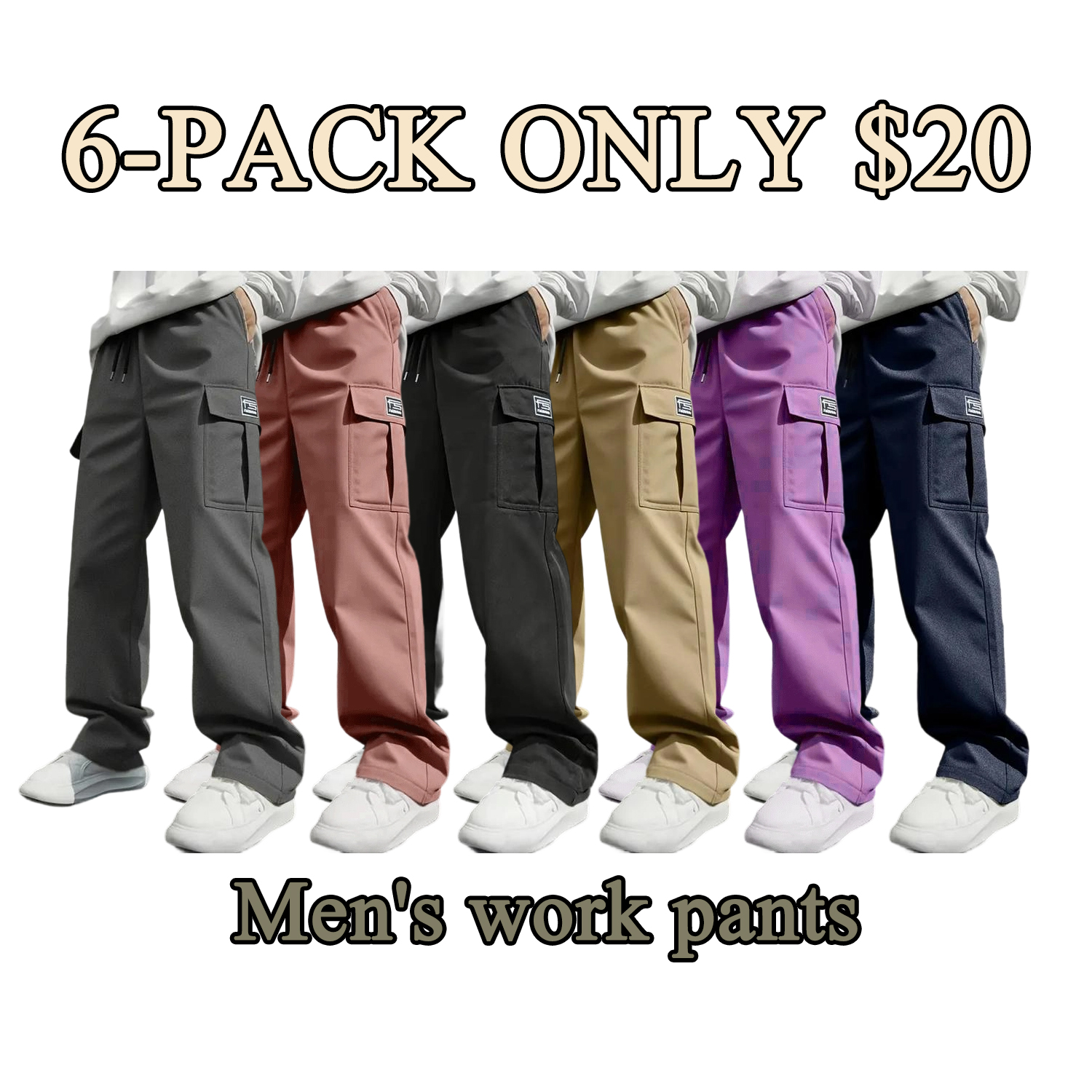 Men’s Multi-Pocket Work Pants (All-Season Utility Cargo Pants)