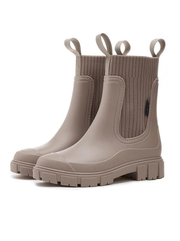 Women's Solid Color Waterproof Rain Boots