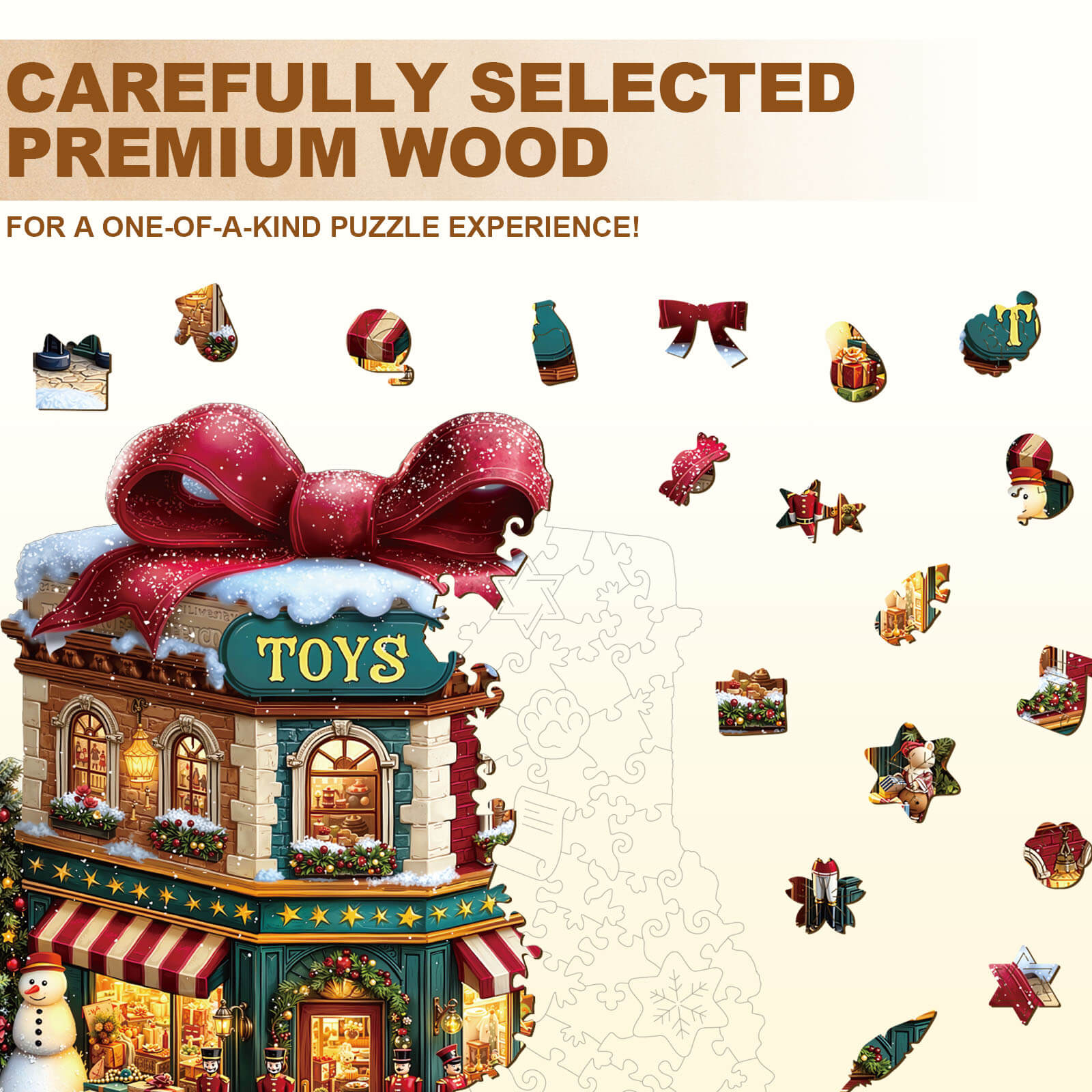 Christmas Toy Store Wooden Jigsaw Puzzle