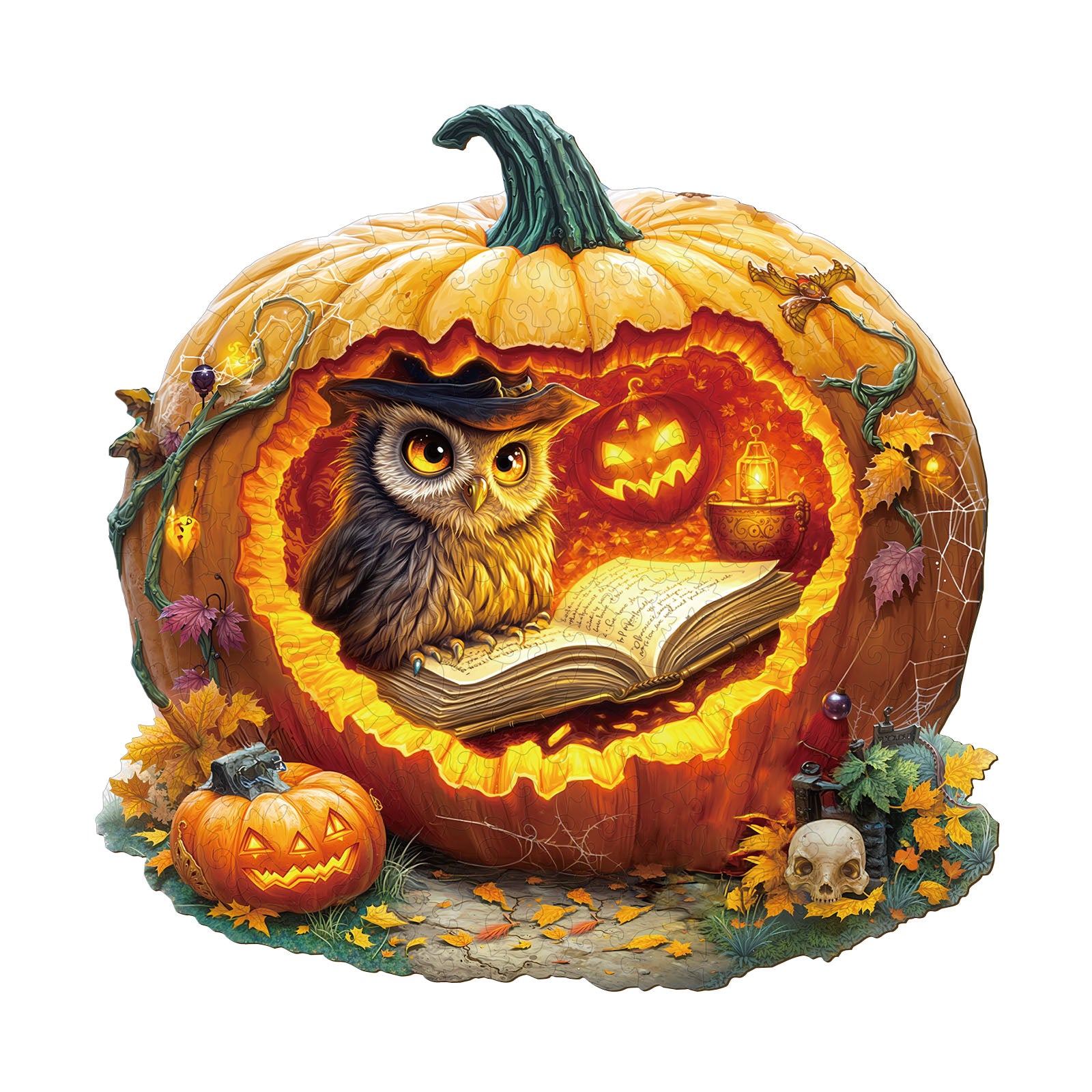 Halloween Pumpkin Owl Wooden Jigsaw Puzzle