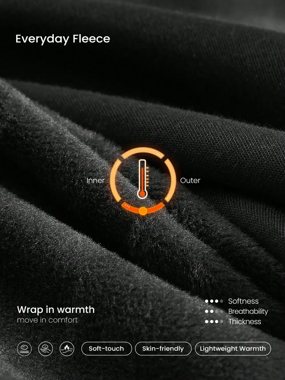 Everyday Fleece WarmthSoft Warm Lightweight Front Back Seam Detailing Pockets Batwing Sleeve High Neckline Full-Zip Jacket