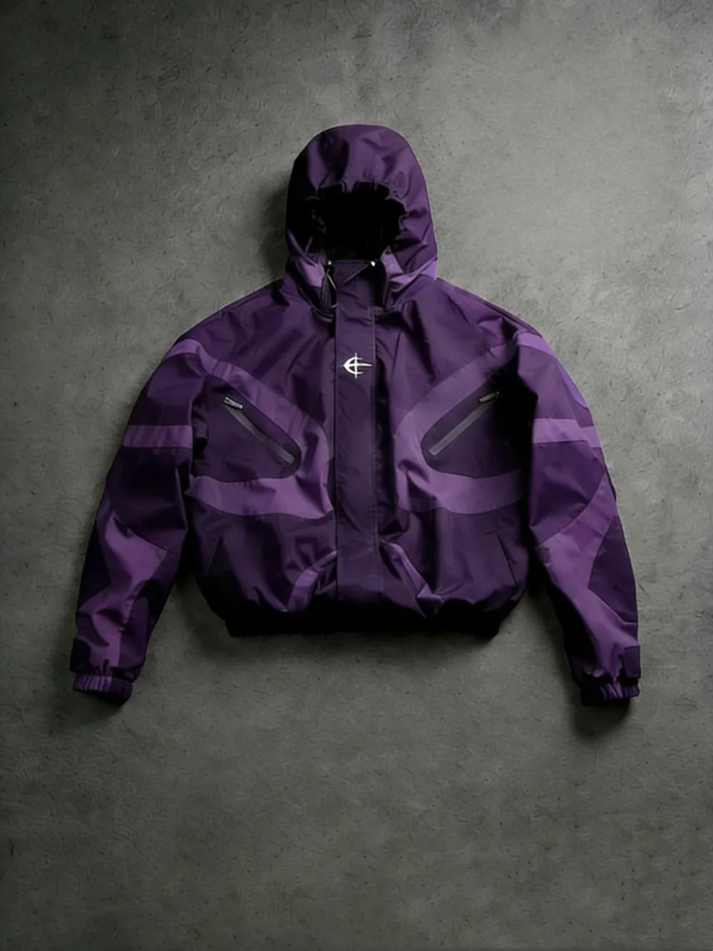 Men's  Jacket High Street Patchwork Print+Printed Elastic Cuff Sport Pants