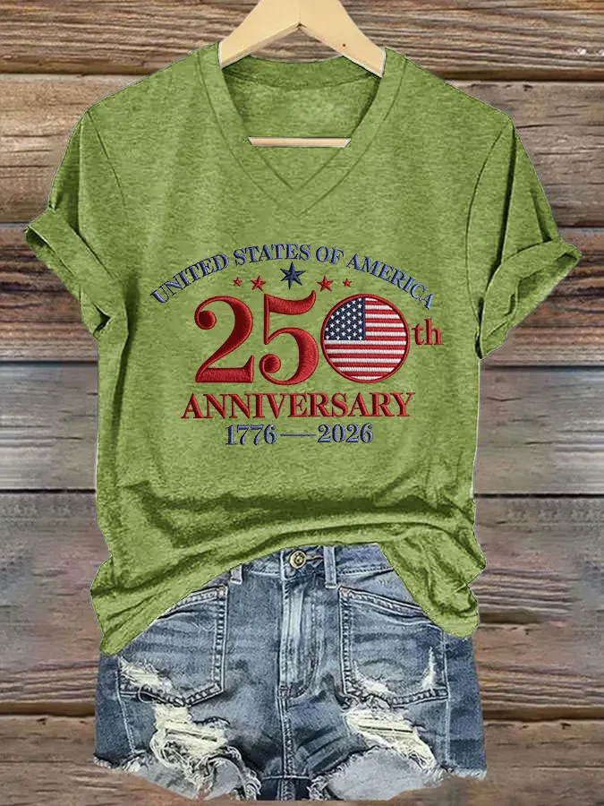 Women's 250th Anniversary Printed Casual T-Shirt