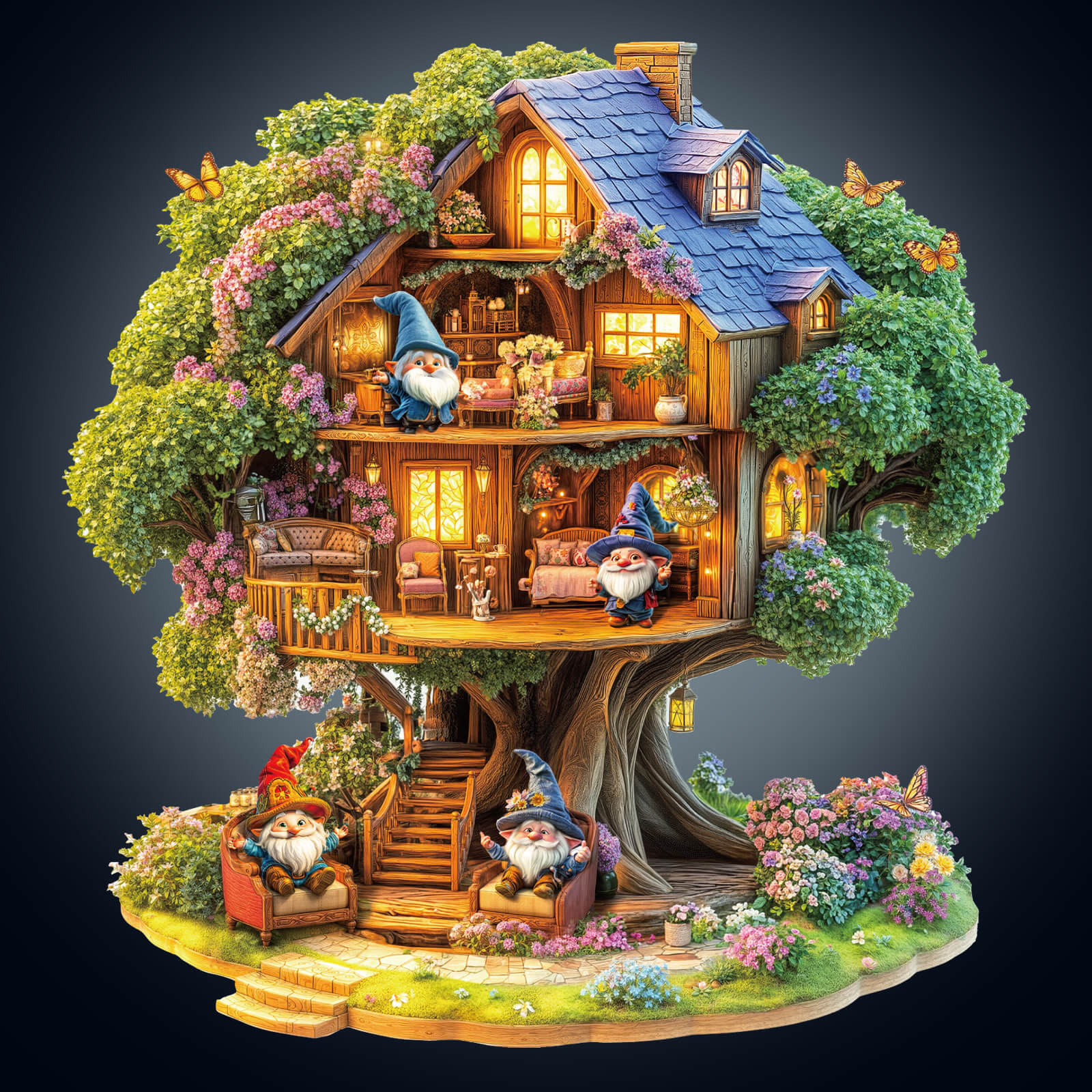 Elf Tree House Wooden Jigsaw Puzzle