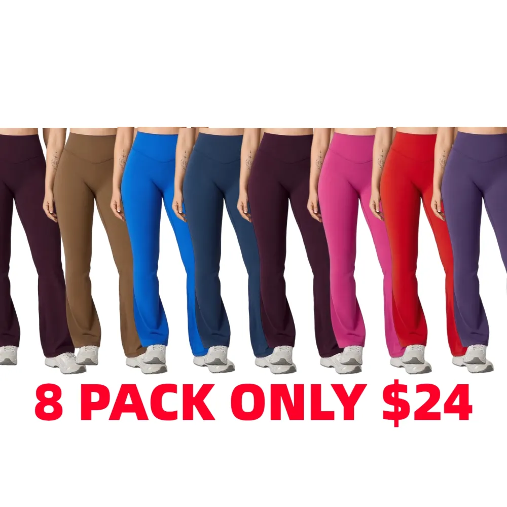 🔥8- PACK No Front Seam Flare Leggings 31