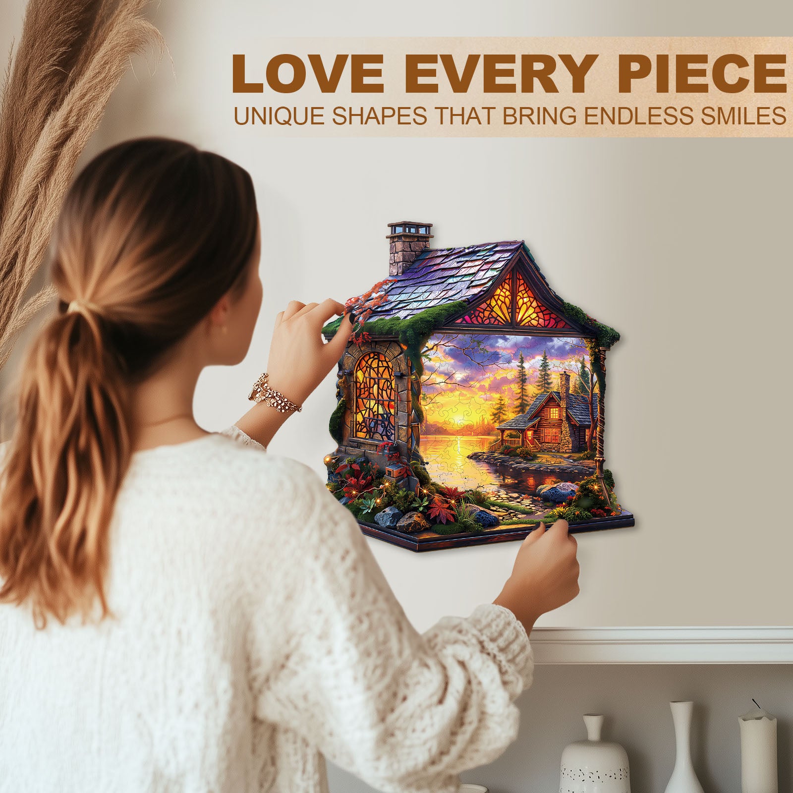 Sunset Cottage Wooden Jigsaw Puzzle