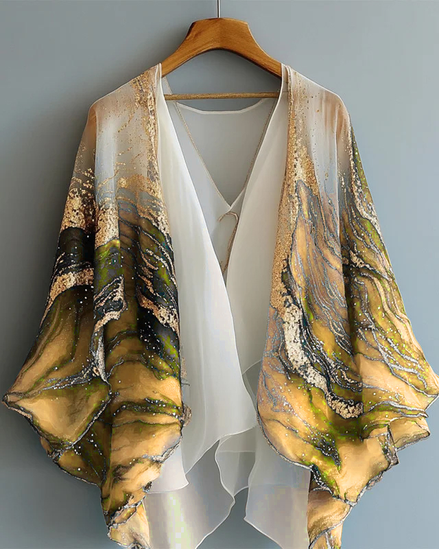 Summer vacation high-end chiffon cardigan 7a93