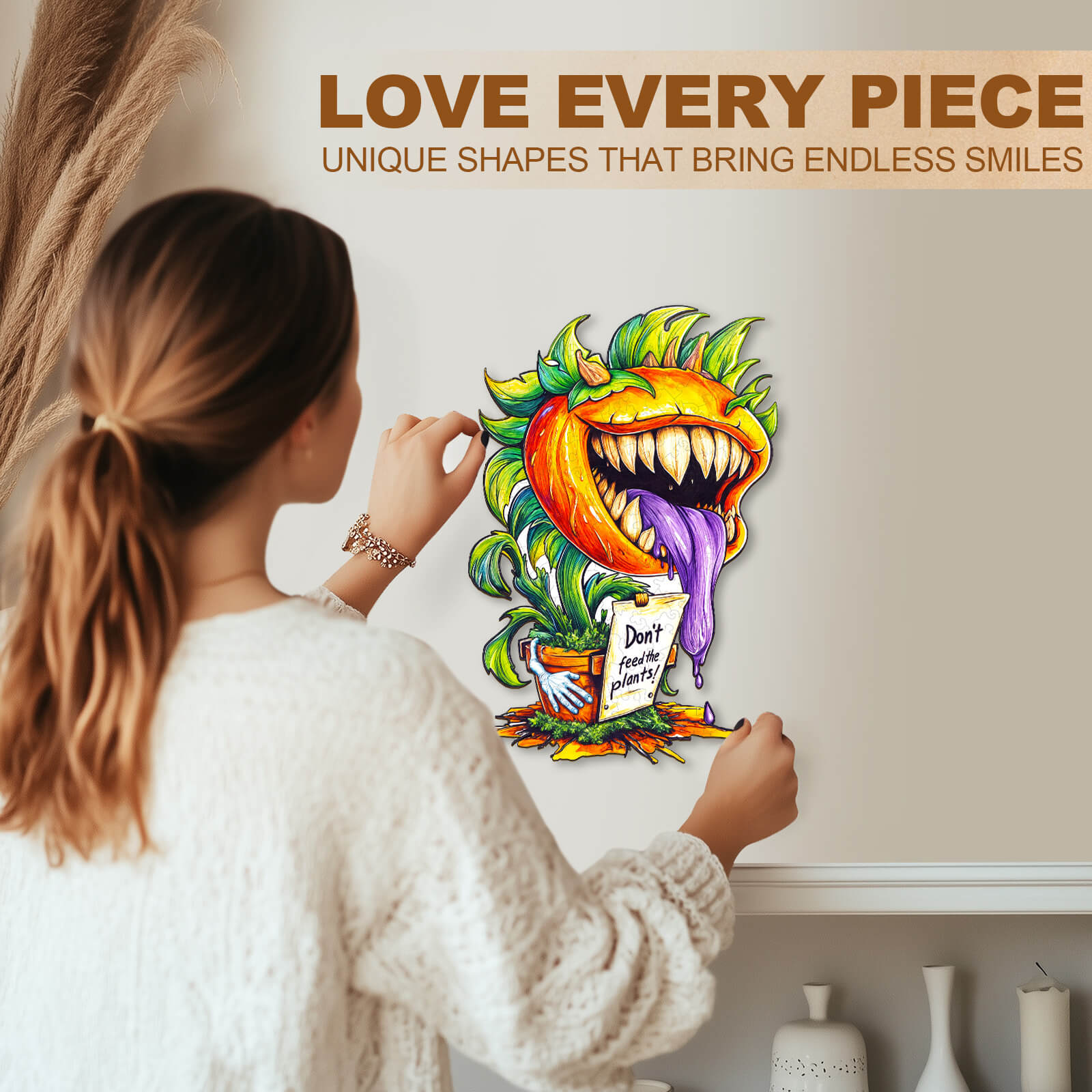 Man-eating flower Wooden Jigsaw Puzzle