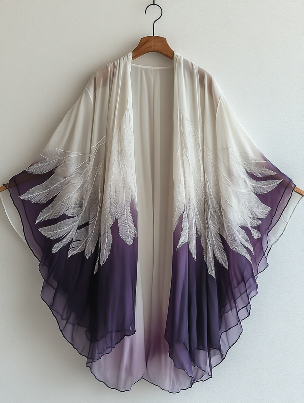 Summer original design elegant handmade feather kimono 857a