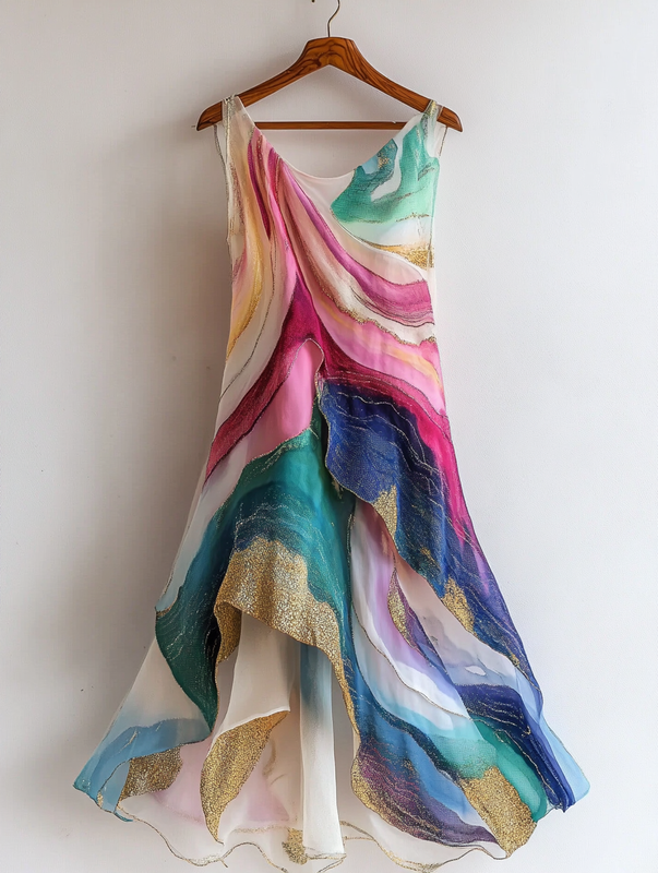 Summer Rainbow Gilded Dress 960e