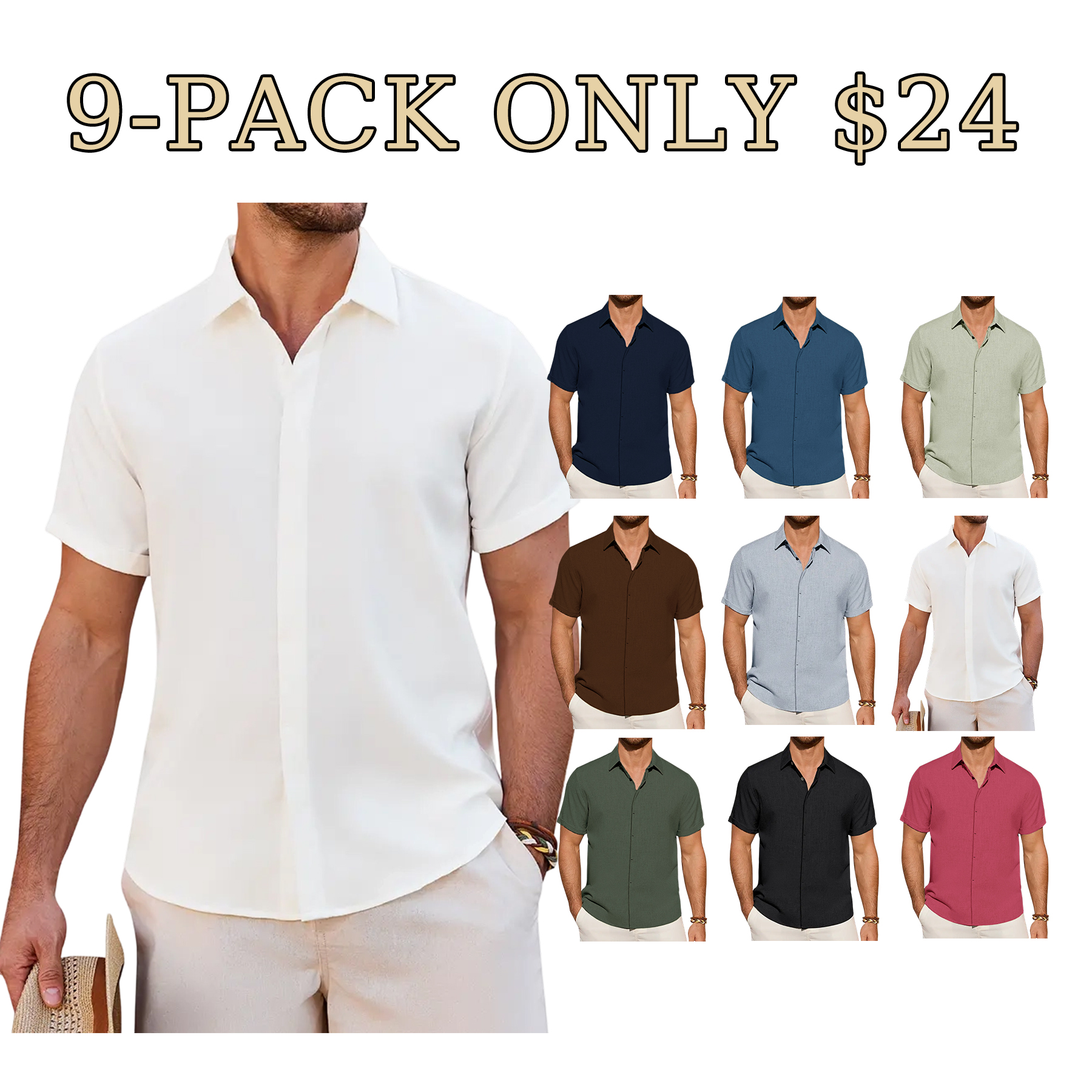 Men's Lightweight Linen Summer Button Shirt