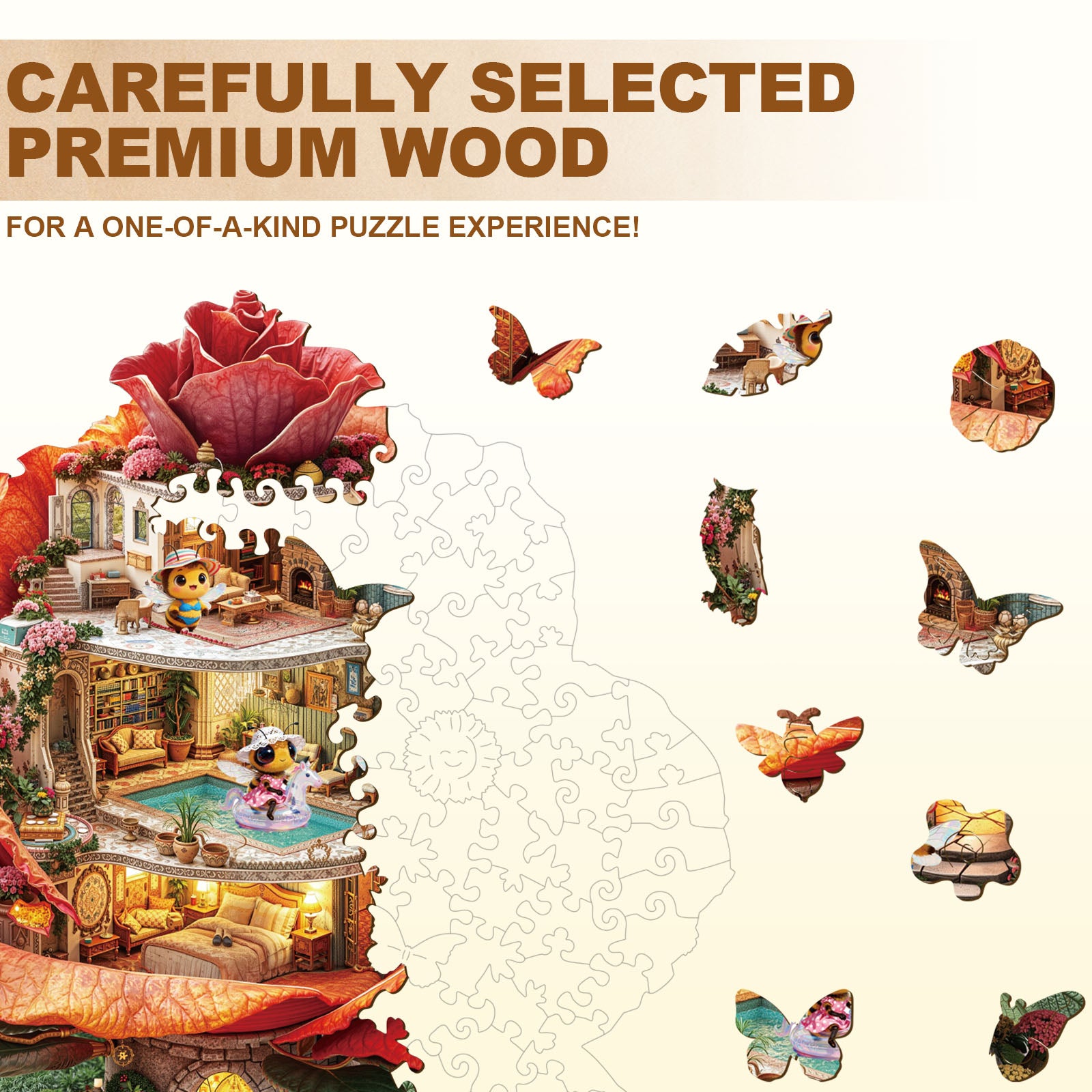 Rose Hostel Wooden Jigsaw Puzzle