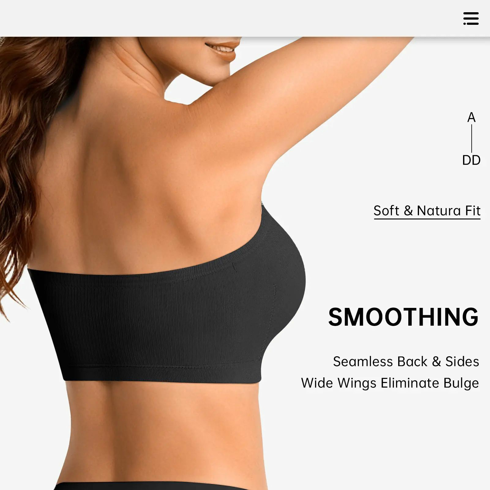 Stay Put Bandeau Bra, Wireless Seamless Comfort Day