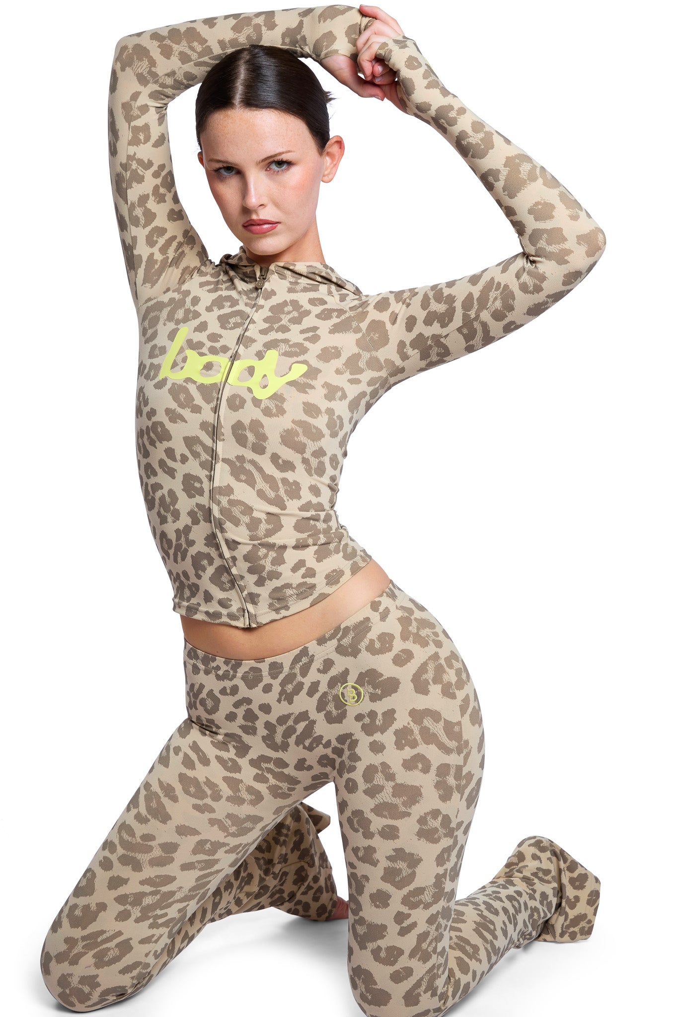 BASICS ULTRA LOW-RISE LEGGINGS 2.0 (IVORY LEOPARD/YELLOW)