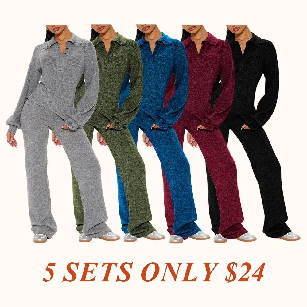 Sweater Pant Set - Charcoal