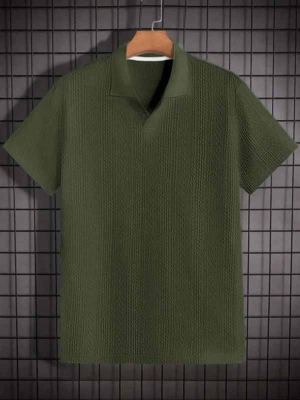 Men's Jacquard Knit Polo Shirt