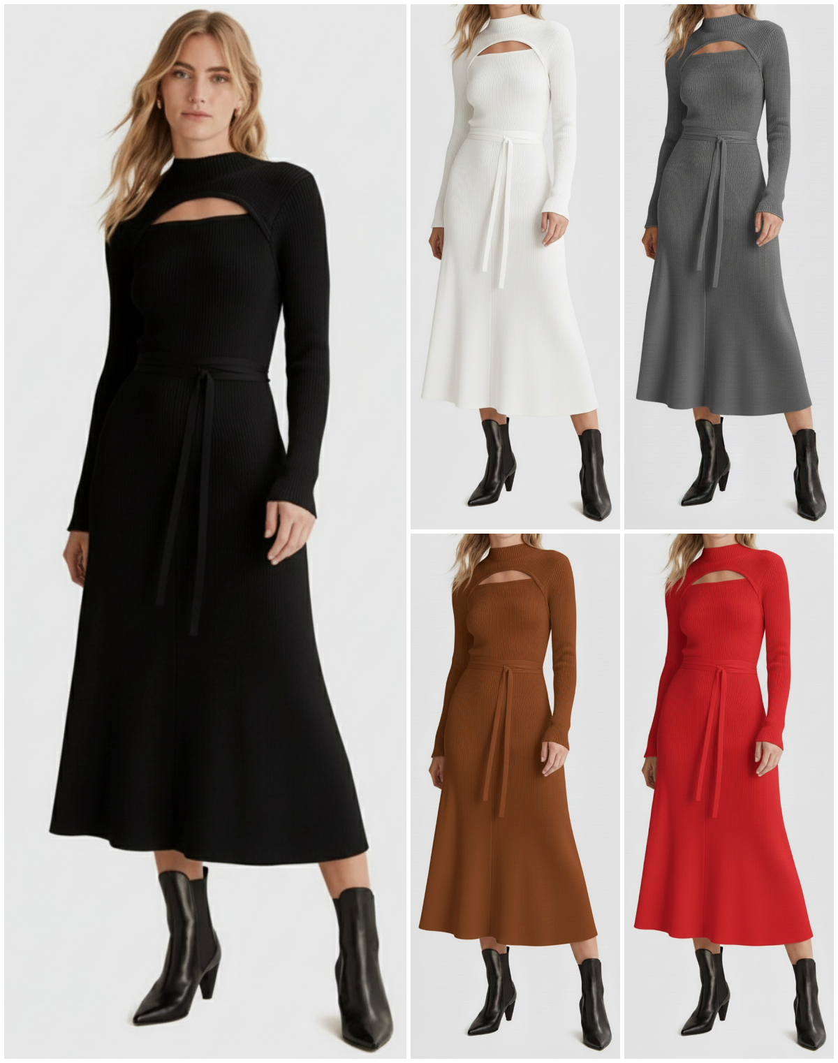 NEW🔥 Casual Solid Woolen Dress