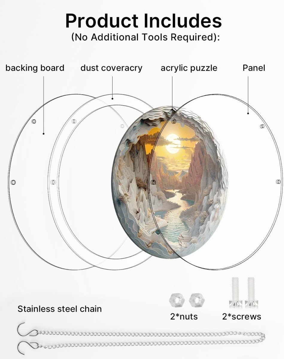 Acrylic Jigsaw Puzzle Suncatcher - Sunset Canyon