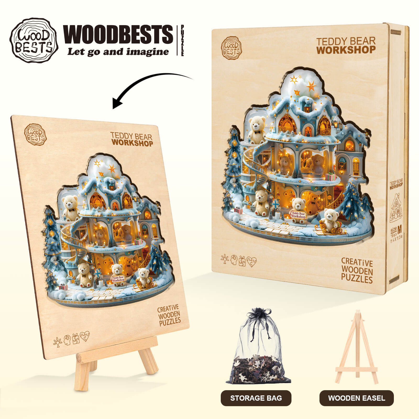 Teddy Bear Workshop Wooden Jigsaw Puzzle