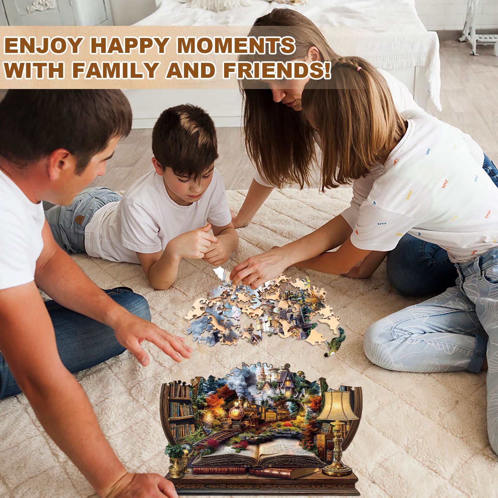 Train within the Book Wooden Jigsaw Puzzle