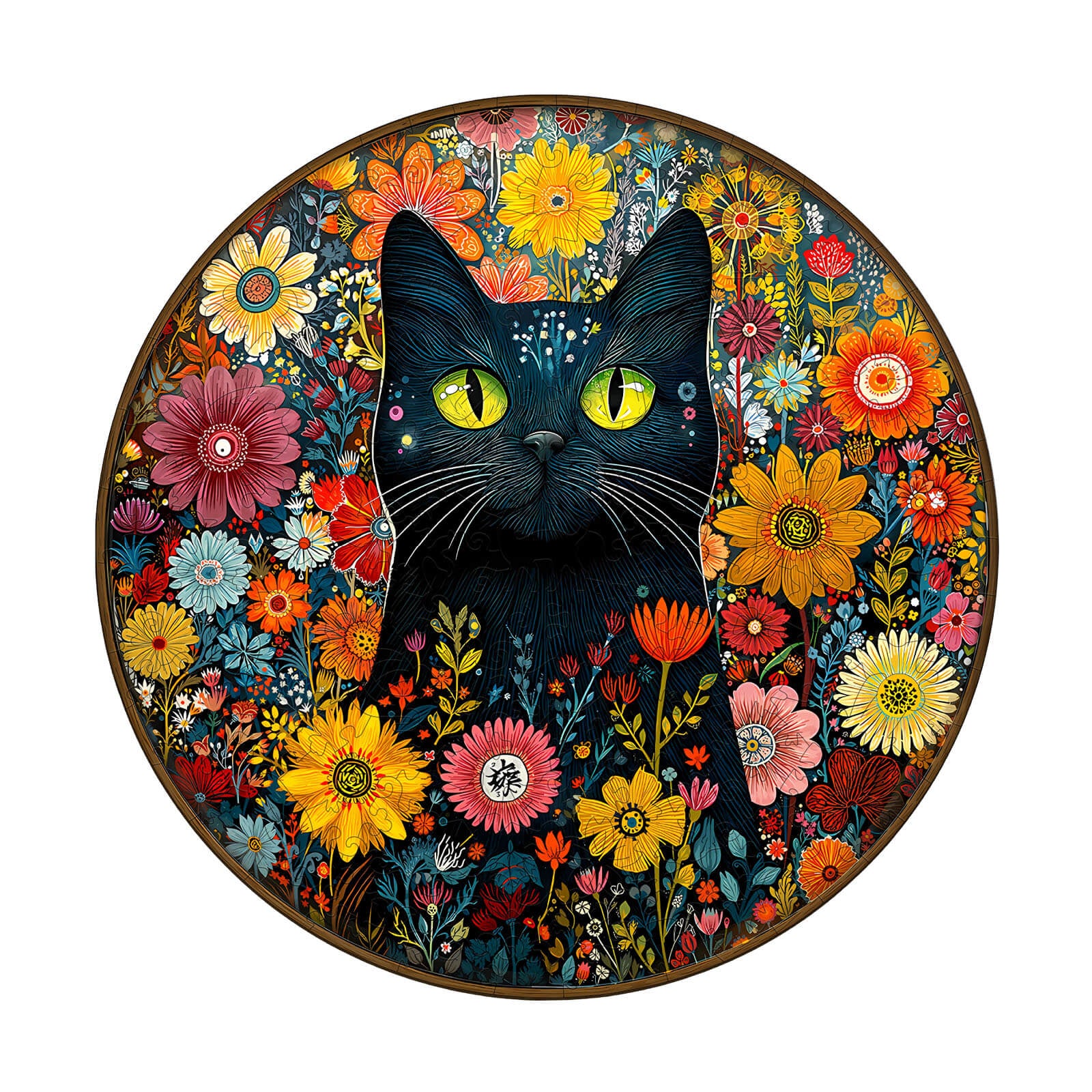 Fantasy Garden Guardian-Cat Wooden Jigsaw Puzzle