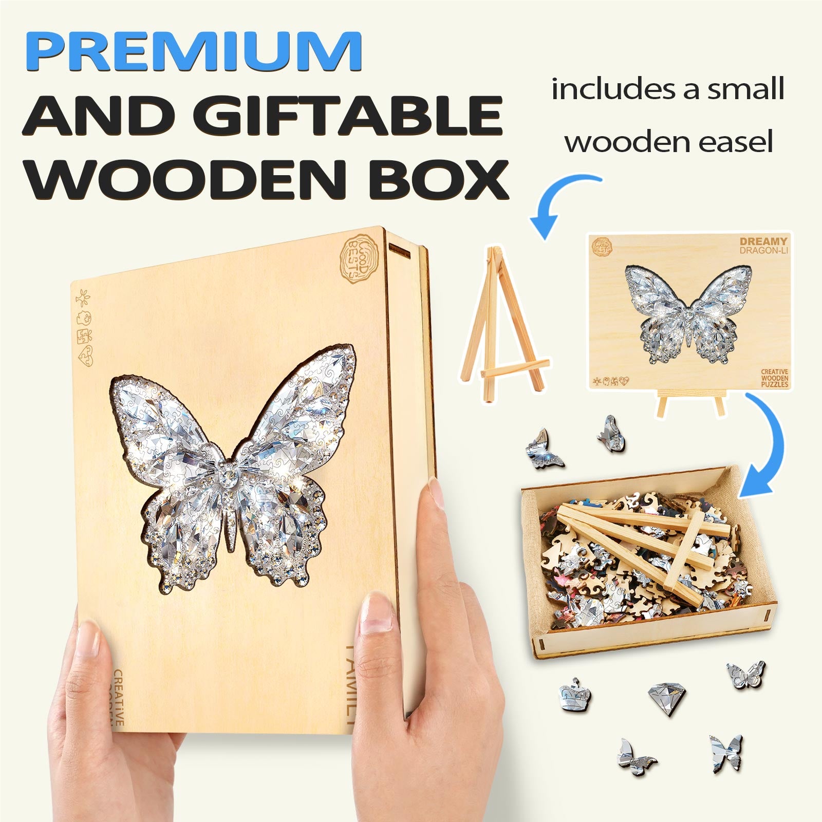 Diamond Butterfly Wooden Jigsaw Puzzle