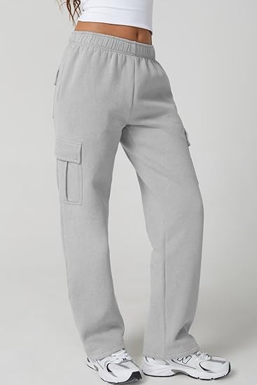 Women’s Medium Waist Fleece Baggy Sweatpants